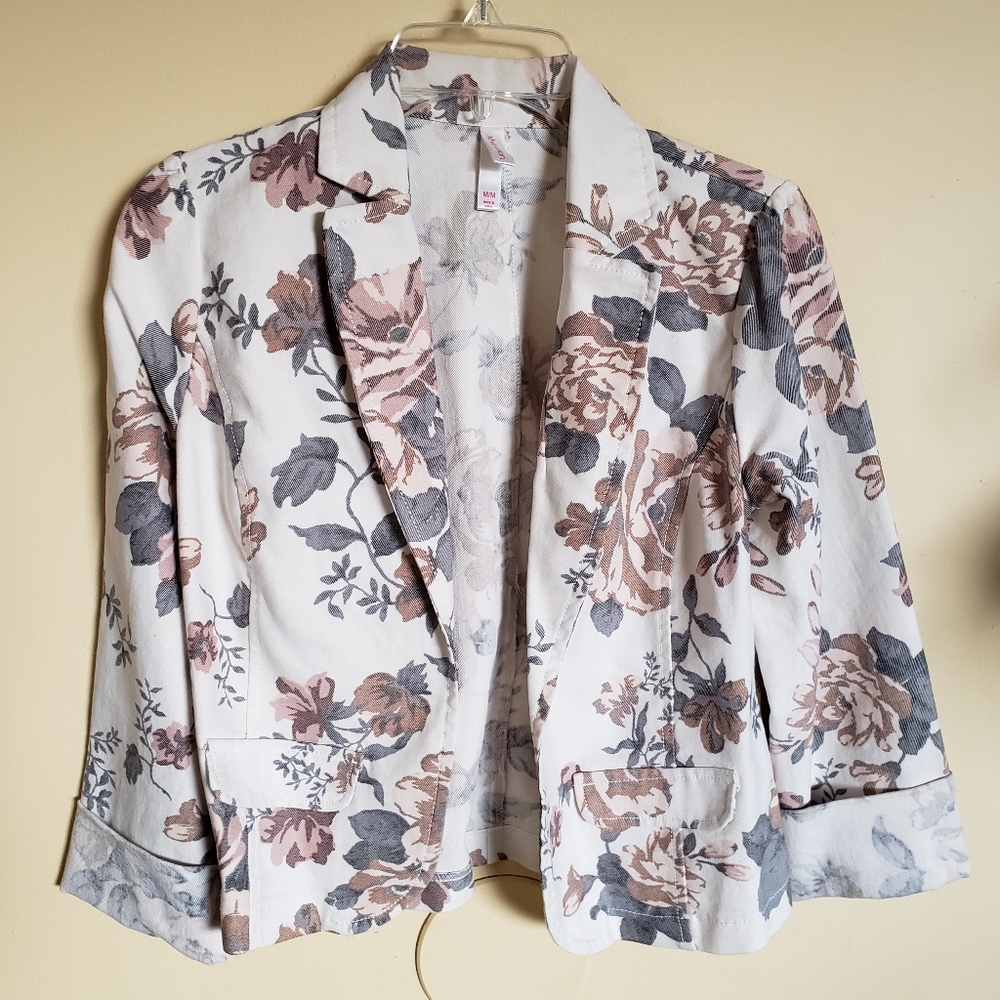 Cotton Blend Floral Jacket sz M